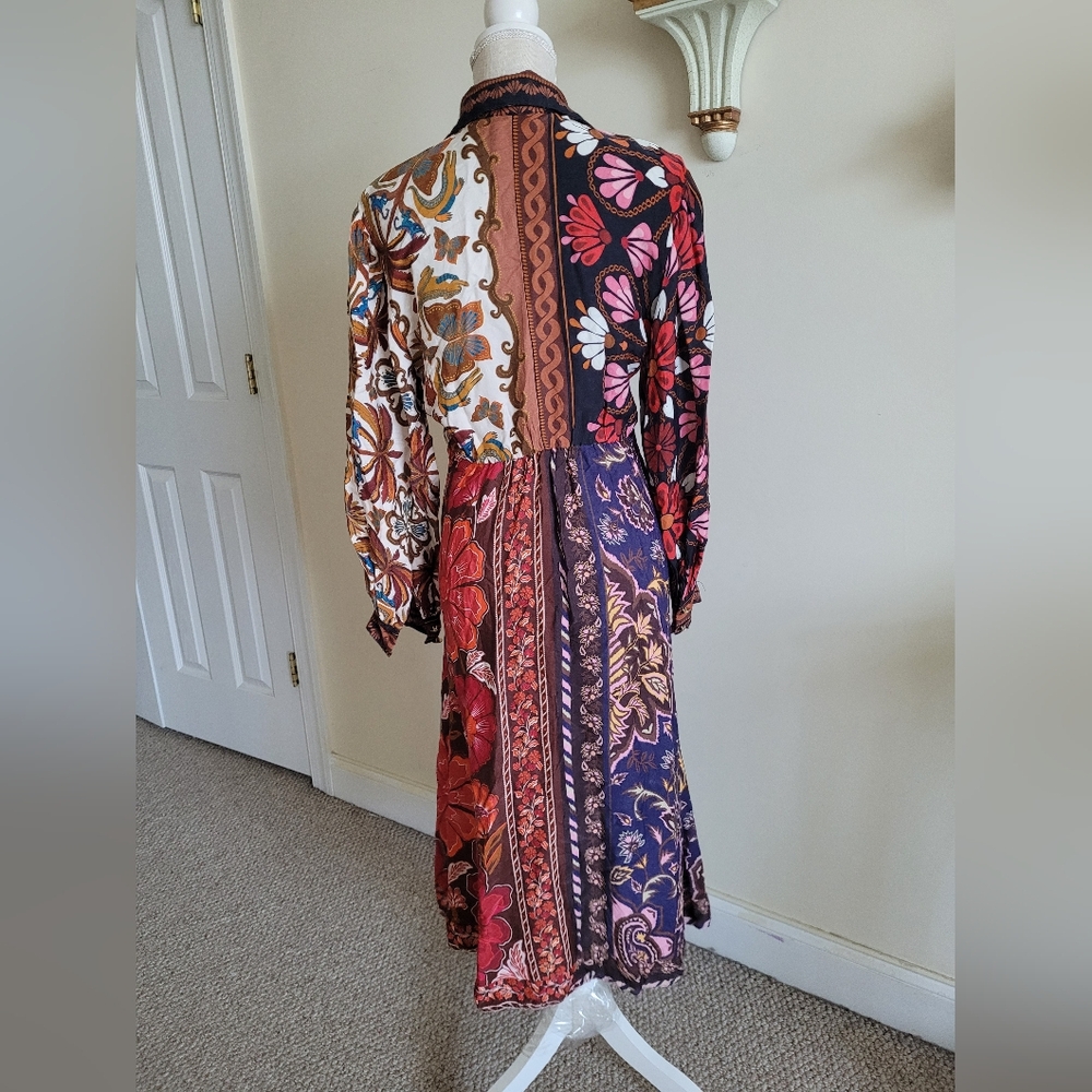 FARM Rio Multi-Color Floral Patchwork Midi Dress - Picture 6 of 10